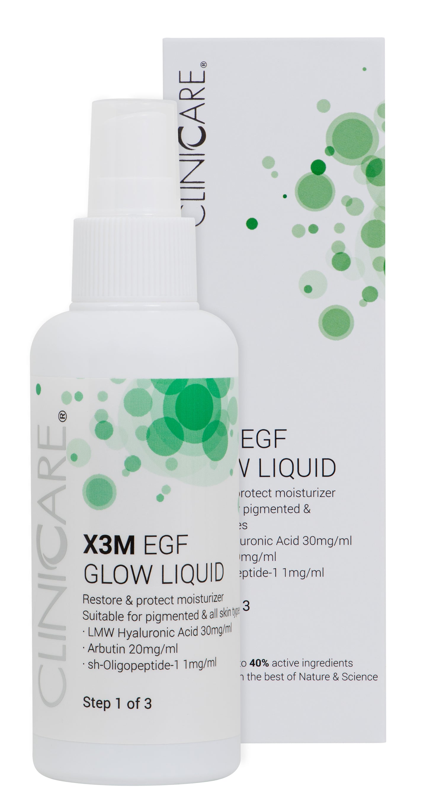 X3M EFG Glow Liquid Moisturizer- step1